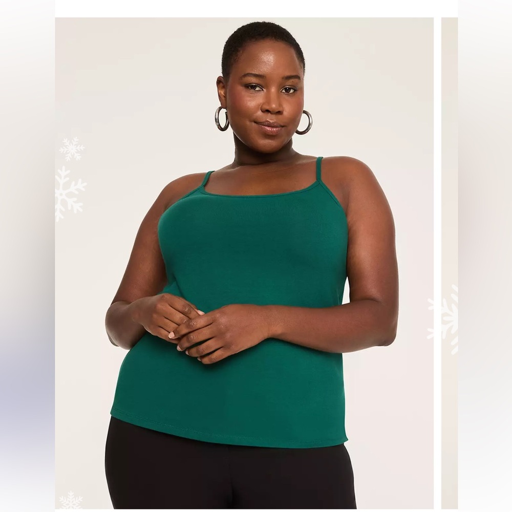 Lane Bryant Dark Green  Women’s Camisole Adjustable Straps Top Size 22/24